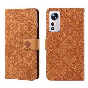 For Xiaomi 12 Lite Ethnic Style Embossed Pattern Leather Phone Case(Brown)