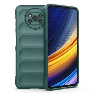 For Xiaomi Poco X3 NFC Magic Shield TPU + Flannel Phone Case(Dark Green)