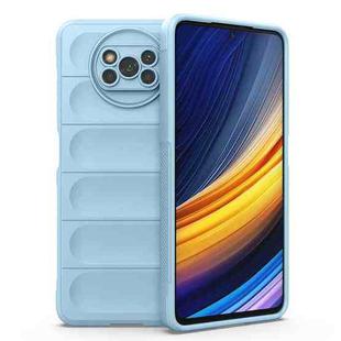 For Xiaomi Poco X3 NFC Magic Shield TPU + Flannel Phone Case(Light Blue)