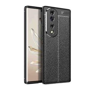 For Honor 70 Pro Litchi Texture Shockproof TPU Phone Case(Black)