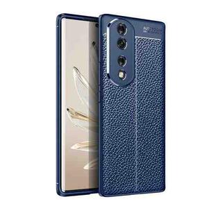 For Honor 70 Pro Litchi Texture Shockproof TPU Phone Case(Blue)