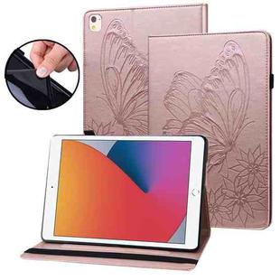 For iPad 10.2 2020 / Air 2019 Big Butterfly Embossed Smart Leather Tablet Case(Rose Gold)