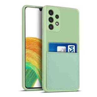 For Samsung Galaxy A33 5G Liquid Silicone Skin Feel Shockproof Phone Case with Card Slot(Green)