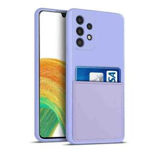 For Samsung Galaxy A33 5G Liquid Silicone Skin Feel Shockproof Phone Case with Card Slot(Light Purple)