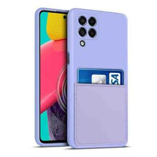 For Samsung Galaxy M53 5G Liquid Silicone Skin Feel Shockproof Phone Case with Card Slot(Light Purple)