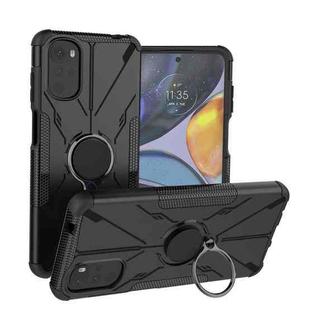 For Motorola Moto G22 Armor Bear Shockproof PC + TPU Phone Case with Ring(Black)