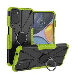 For Motorola Moto G22 Armor Bear Shockproof PC + TPU Phone Case with Ring(Green)