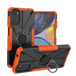 For Motorola Moto G22 Armor Bear Shockproof PC + TPU Phone Case with Ring(Orange)