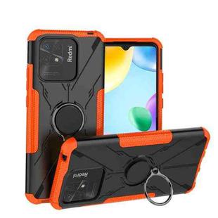 For Xiaomi Redmi 10C 4G Armor Bear Shockproof PC + TPU Phone Case with Ring(Orange)