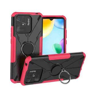 For Xiaomi Redmi 10C 4G Armor Bear Shockproof PC + TPU Phone Case with Ring(Rose Red)