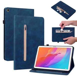 For Huawei MatePad T 10s/Enjoy Tablet 2 Skin Feel Solid Color Zipper Leather Tablet Case(Blue)