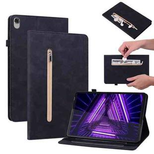 For Lenovo Tab M10 Plus 10.3 Skin Feel Solid Color Zipper Leather Tablet Case(Black)