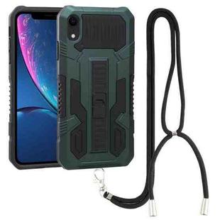 For iPhone XR Vanguard Lanyard Kickstand TPU + PC Phone Case(Green)