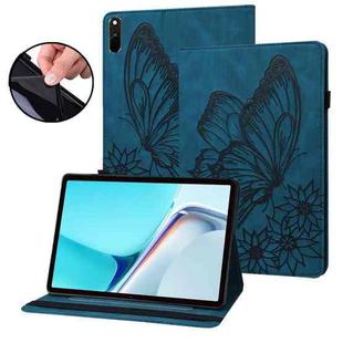 For Huawei MatePad 11 2021 Big Butterfly Embossed Leather Tablet Case(Blue)