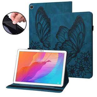 For Huawei MatePad T 10s Big Butterfly Embossed Leather Tablet Case(Blue)