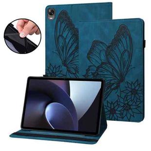 For OPPO Pad 11 inch 2022 Big Butterfly Embossed Leather Tablet Case(Blue)