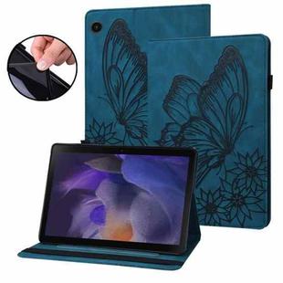 For Samsung Galaxy Tab A8 Big Butterfly Embossed Leather Tablet Case(Blue)