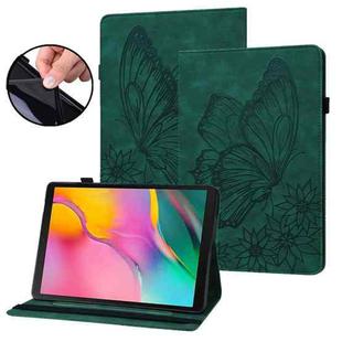 For Amazon Kindle Paperwhite 5 Big Butterfly Embossed Smart Leather Tablet Case(Green)