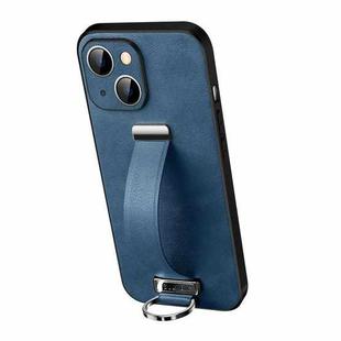 For iPhone 13 SULADA Cool Series PC + Leather Texture Skin Feel Shockproof Phone Case (Blue)