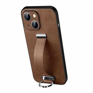 For iPhone 13 SULADA Cool Series PC + Leather Texture Skin Feel Shockproof Phone Case (Brown)