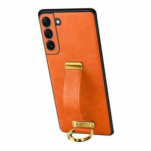 For Samsung Galaxy S22 5G SULADA Cool Series PC + Leather Texture Skin Feel Shockproof Phone Case(Orange)