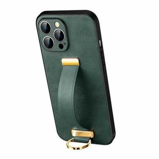 For iPhone 13 Pro Max  SULADA Cool Series PC + Leather Texture Skin Feel Shockproof Phone Case(Green)