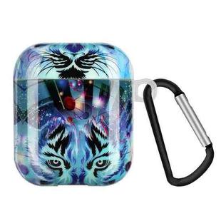 Painted Plastic Wireless Earphone Protective Case For AirPods 1 / 2(Wolf Head)