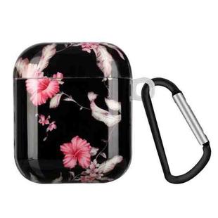 Painted Plastic Wireless Earphone Protective Case For AirPods 1 / 2(Rhododendron)