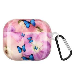 Painted Plastic Wireless Earphone Protective Case For AirPods 3(Purple Butterfly)
