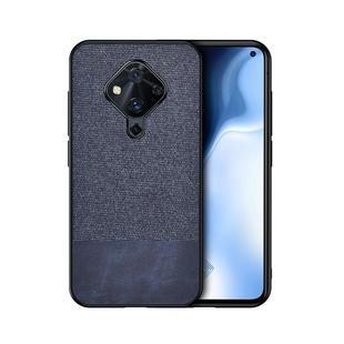 For Vivo S1 Pro (Indian Version) Shockproof Splicing PU + Cloth Texture PC + TPU Protective Case(Blue)
