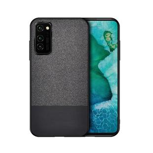 For Huawei Honor V30 Shockproof Splicing PU + Cloth Texture PC + TPU Protective Case(Black)