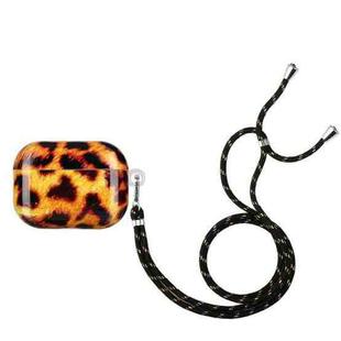Painted Plastic Long Lanyard Wireless Earphone Protective Case For AirPods Pro(Leopard)