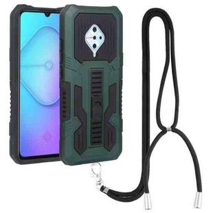 For vivo S1 Pro Vanguard Lanyard Kickstand TPU + PC Phone Case(Green)