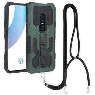 For vivo V17 Pro Vanguard Lanyard Kickstand TPU + PC Phone Case(Green)