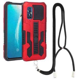 For vivo V19 Indonesia Vanguard Lanyard Kickstand TPU + PC Phone Case(Red)