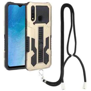 For vivo Y19 Vanguard Lanyard Kickstand TPU + PC Phone Case(Gold)