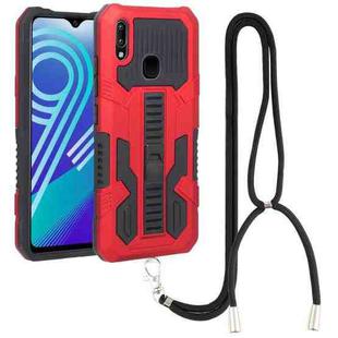 For vivo Y91 Vanguard Lanyard Kickstand TPU + PC Phone Case(Red)