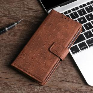 For Google Pixel 7 5G Skin Feel Crocodile Magnetic Clasp Leather Phone Case(Brown)