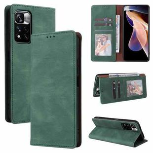 For Xiaomi Redmi Note 11 Pro Simple Suction Closure Leather Phone Case(Green)