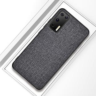 For Huawei P40 Shockproof Cloth Texture PC + TPU Protective Case(Silver Ash)