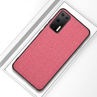 For Huawei P40 Shockproof Cloth Texture PC + TPU Protective Case(Modern Pink)