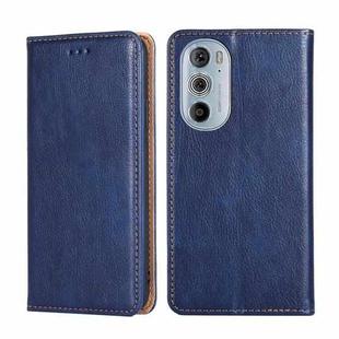 For Motorola Moto Edge+ 2022 / Edge 30 Pro Pure Color Magnetic Leather Phone Case(Blue)