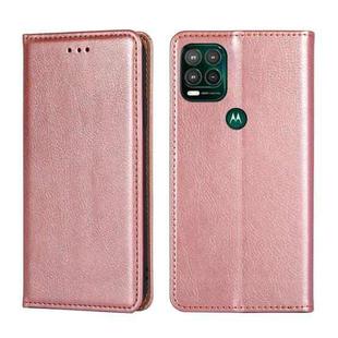 For Motorola Moto G Stylus 4G 2022 Pure Color Magnetic Leather Phone Case(Rose Gold)