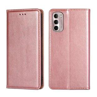 For Motorola Moto G Stylus 5G 2022 Pure Color Magnetic Leather Phone Case(Rose Gold)