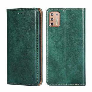 For Motorola Moto G9 Plus Pure Color Magnetic Leather Phone Case(Green)
