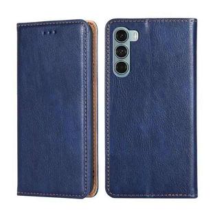 For Motorola Moto G200 5G / Edge S30 Pure Color Magnetic Leather Phone Case(Blue)