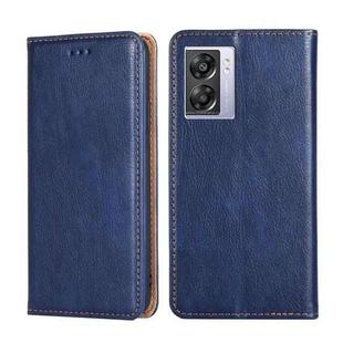 For OPPO A57 5G 2022 / Realme Q5i Pure Color Magnetic Leather Phone Case(Blue)