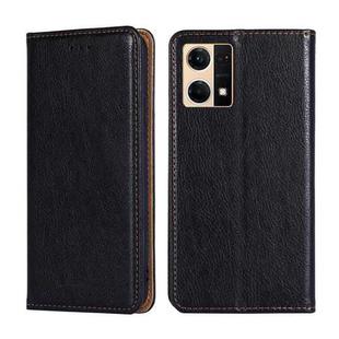 For OPPO Reno7 4G / F21 Pro 4G Pure Color Magnetic Leather Phone Case(Black)