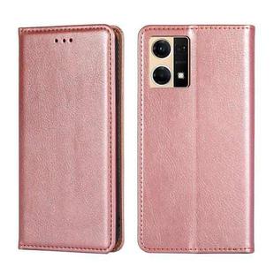 For OPPO Reno7 4G / F21 Pro 4G Pure Color Magnetic Leather Phone Case(Rose Gold)