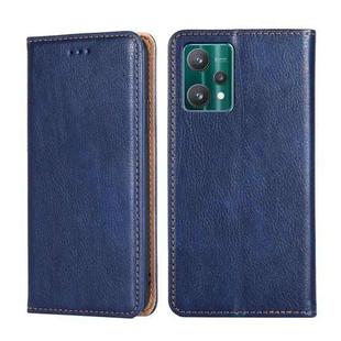 For OPPO Realme 9 Pro Pure Color Magnetic Leather Phone Case(Blue)